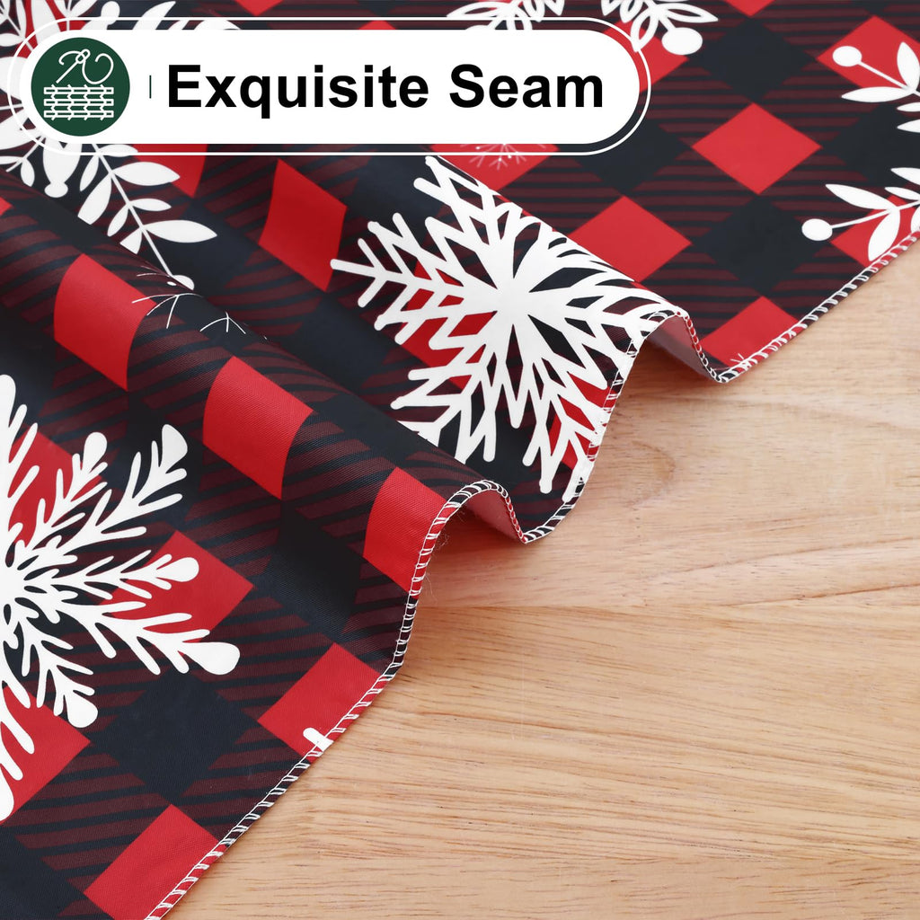 Rectangle Waterproof Vinyl Table Cloth, Wipeable Tablecloth with Flannel Backing, Plastic Table Cover for Dinner
