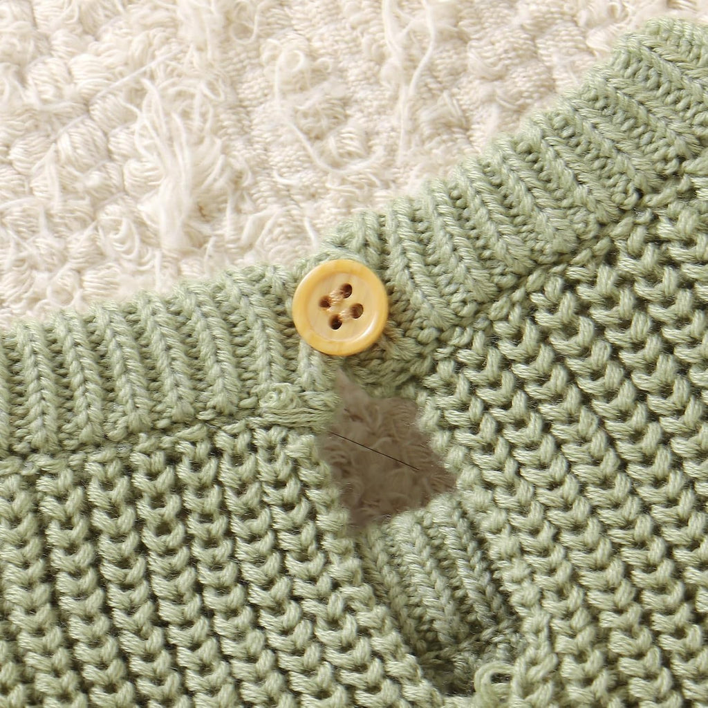 Cotton Baby Girl Knit Sweater Ruffle Romper
