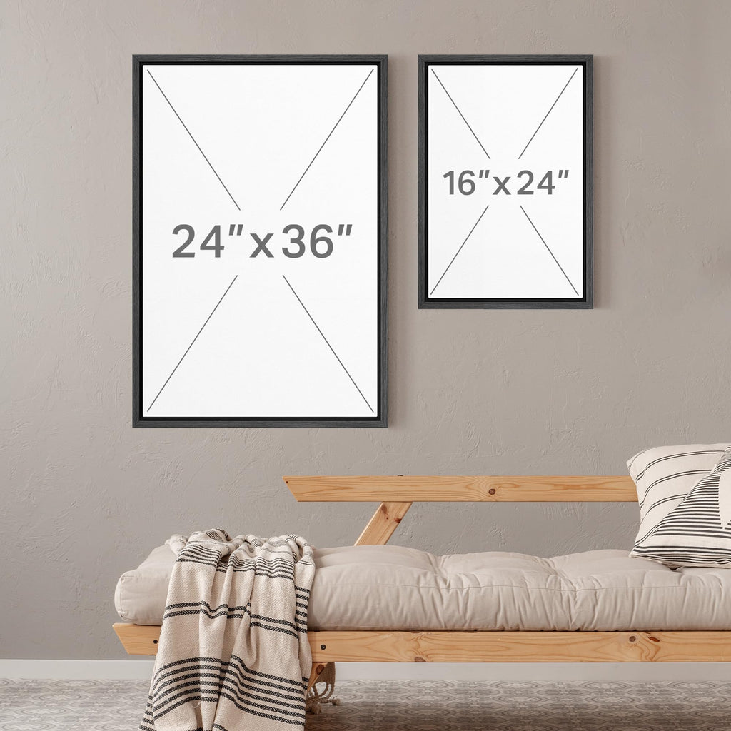 Framed Canvas Print Wall Art Set Beach Ocean with Waves and Sky, Neutral Blue and Beige Seascape Illustrations Modern
