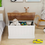 Farmhouse Coffee Table, Square Wood Center Table with Large Hidden Storage Compartment