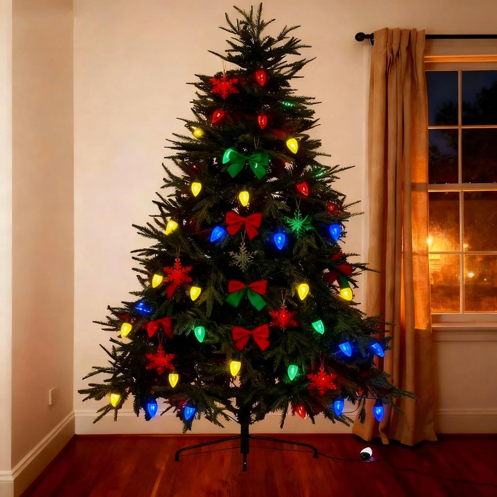 C9 LED Christmas Lights Outdoor,33 Feet 50 LED 8 Lighting Modes Waterproof Connectable Christmas String Lights for