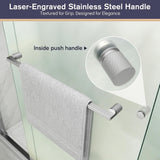 Double Sliding Shower Door, 55"-60" W x 70" H Semi-Frameless Frosted Shower Door