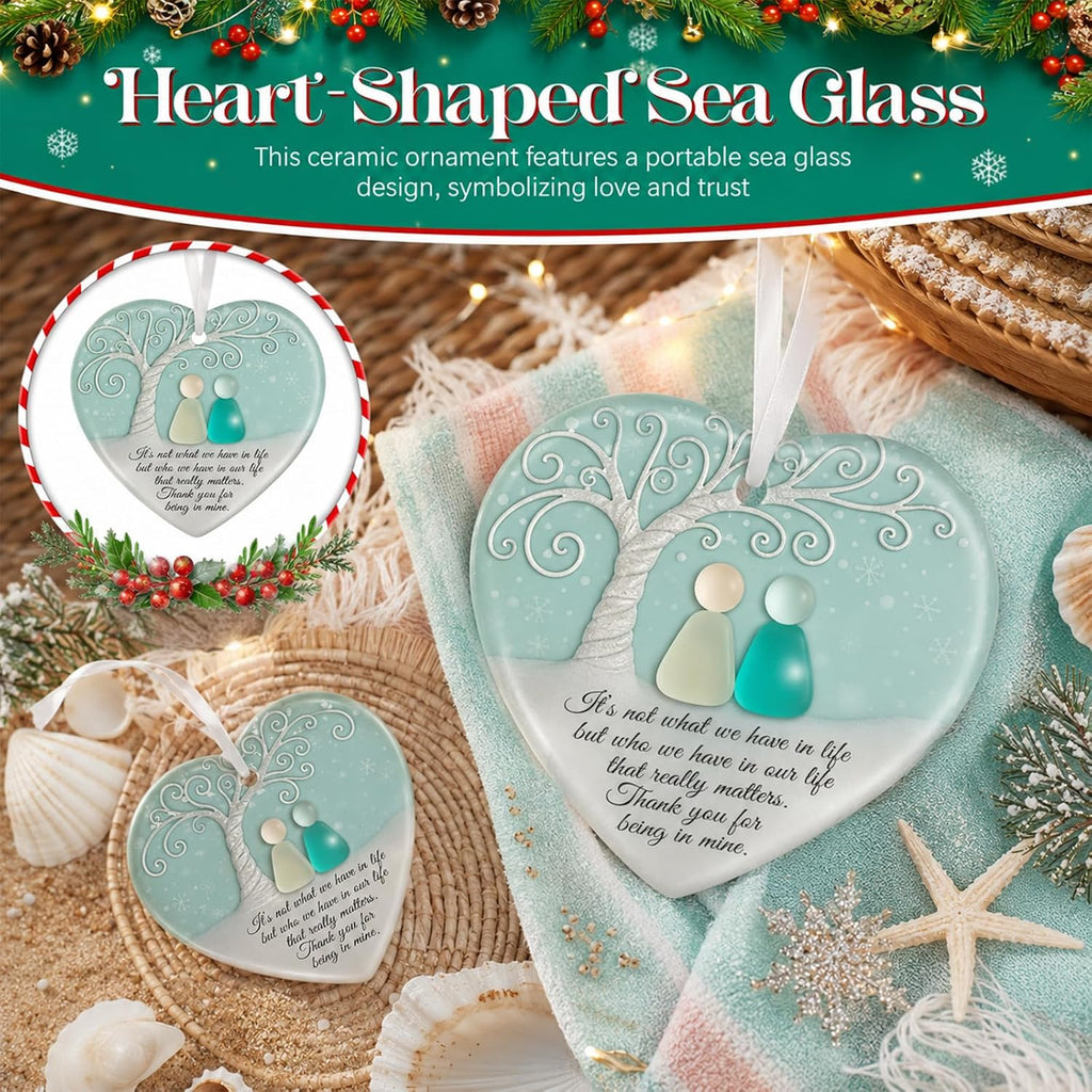 Real Sea Glass Friendship Ornament for Women (2)