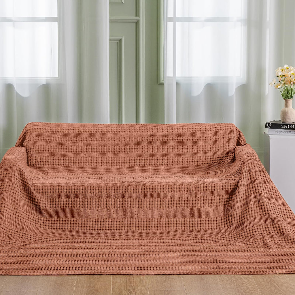 Cooling Waffle Blanket for Hot Sleepers, 110"x96", Terracotta