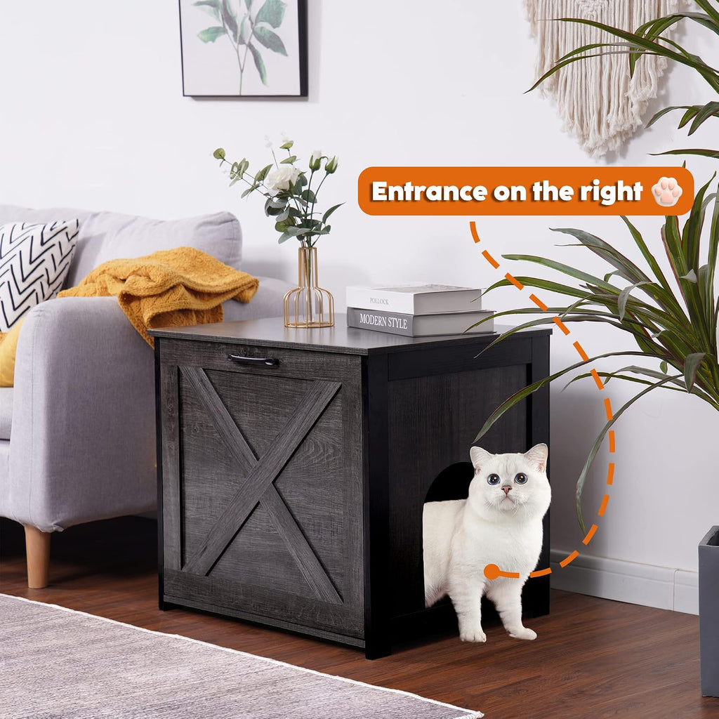 Cat Litter Box Enclosure, Hidden Litter Box Furniture, 23.6 Inches