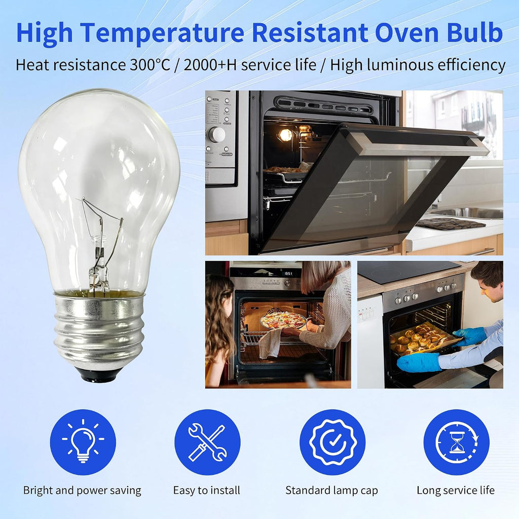 40W A15 Appliance Bulb for Lava Lamp, E26 Medium Base 120V, Compatible with Refrigerator, Microwave, Range Hood, Warm
