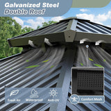 10'x12' Gazebo Hardtop Gazebo, Aluminum Pergola with Double  - Image 3