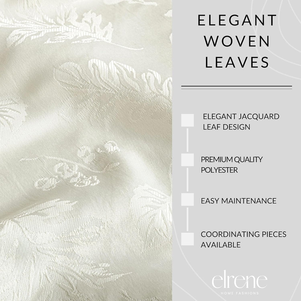 Home Fashions Elegant Woven Leaves Jacquard Damask Wrinkle Resistant Tablecloth, 60" x 120", Oblong,