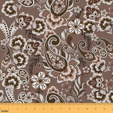 Paisley Fabric by The Yard Bohemian Floral Upholstery Fabric Boho Chic