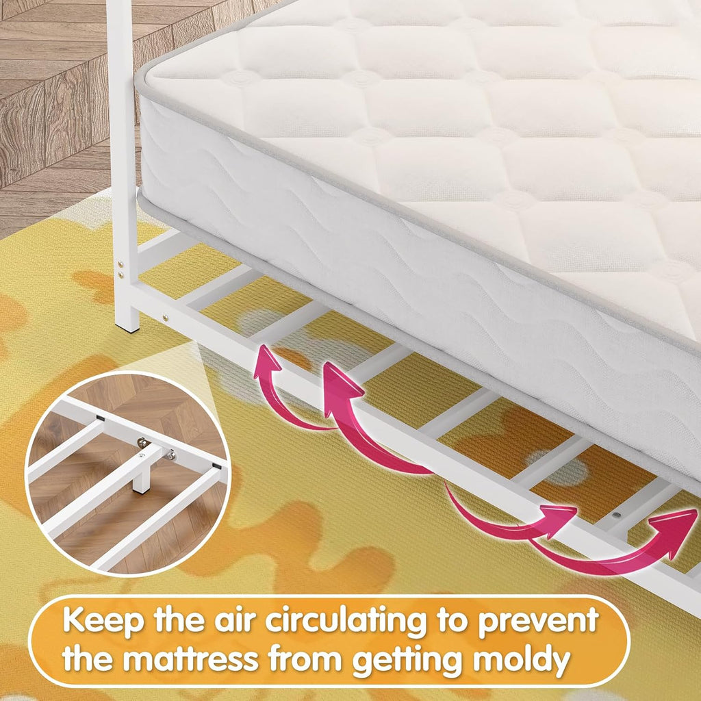 House Shape Montessori House Bed Metal Floor Bed for Kids