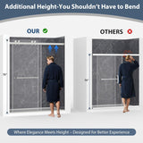 Frameless Double Sliding Shower Doors, 55-60" W x 76" H Shower Glass Door
