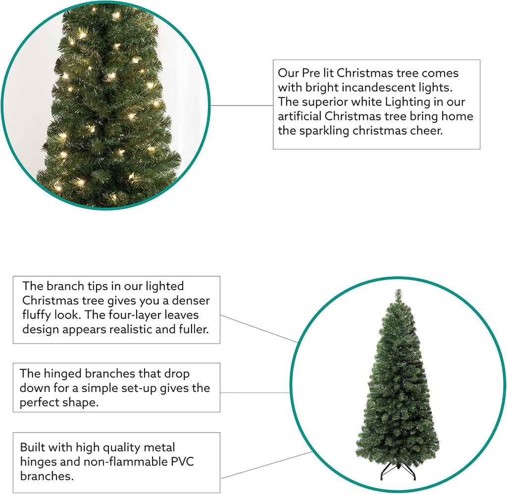 Vienna Prelit Slim Artificial Christmas Tree with Lights