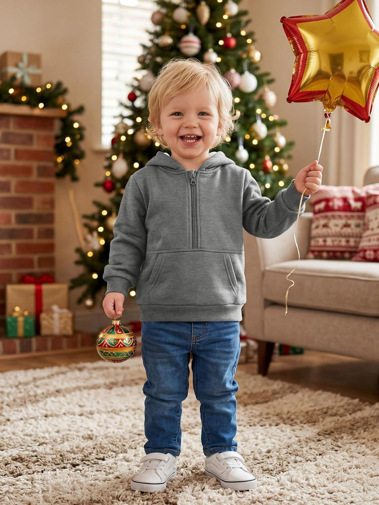 3 Pack Baby and Toddler Boys Half Zip Fleece Hoodie Sweatshirts