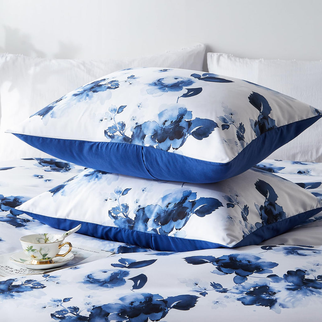 Duvet Cover Full Size Set Boho Floral Pattern Full Duvet Cover Set for Full Size Bed Vintage Soft Bedding Leaf Print