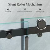 Frameless Shower Door, 56-60" W x 72" H Sliding Glass Shower Door, 5/16" (8mm) SGCC Tempered Glass