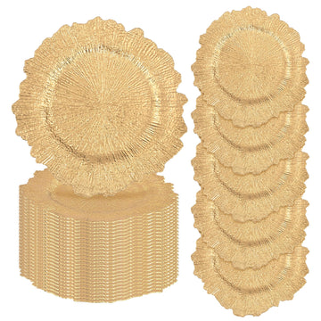 50 Pcs Bulk, 13 Inch Reef Wedding Chargers