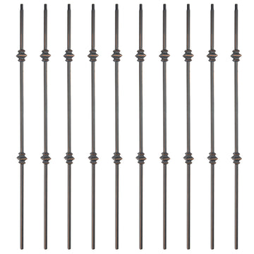 10-Pack Double Knuckle 1/2 Inches Square Forged Iron Stair Balusters