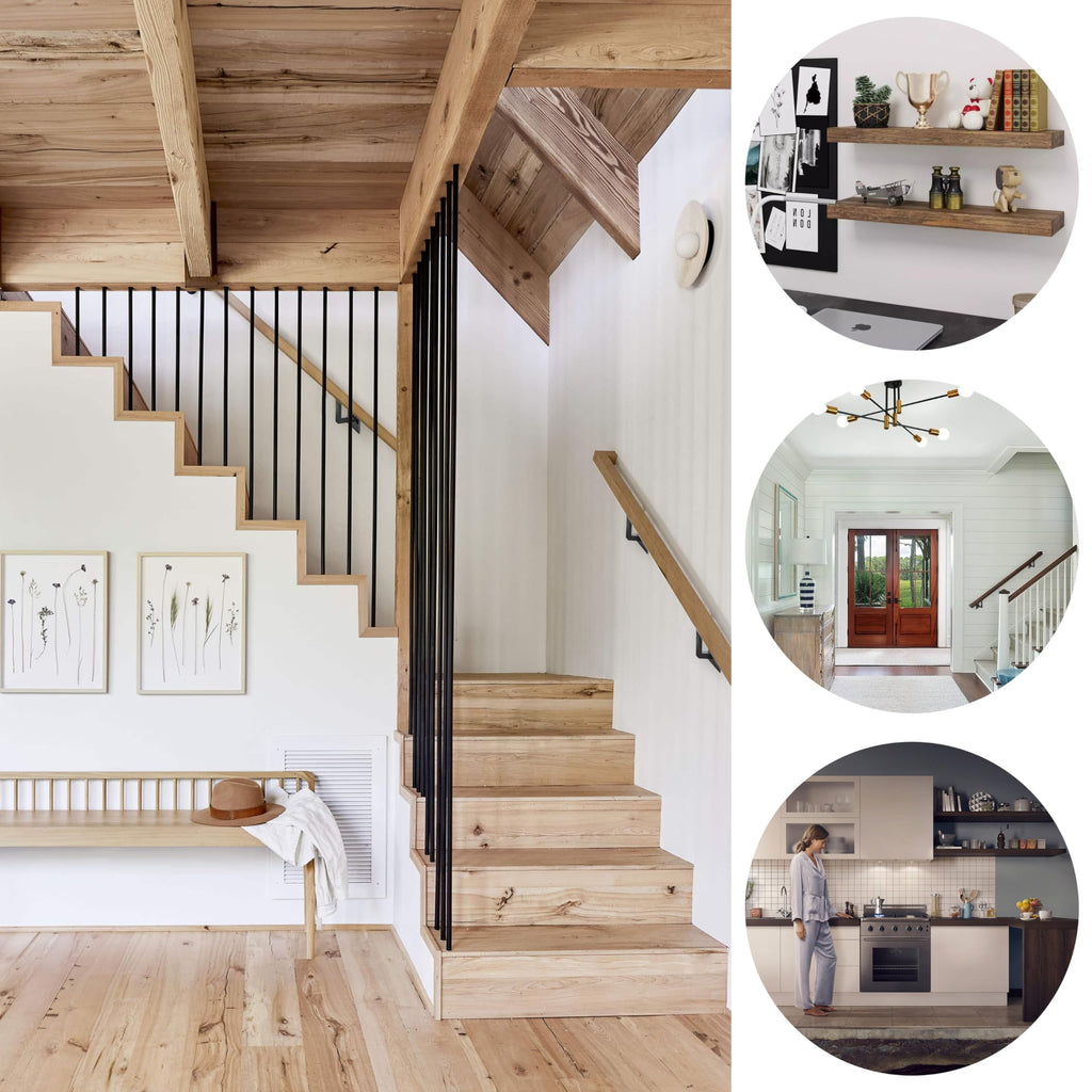 5 Pack Heavy Duty 304 Stainless Steel Stair Railing Brackets, Solid Adjustable Swivel Handrail Brackets for Modern