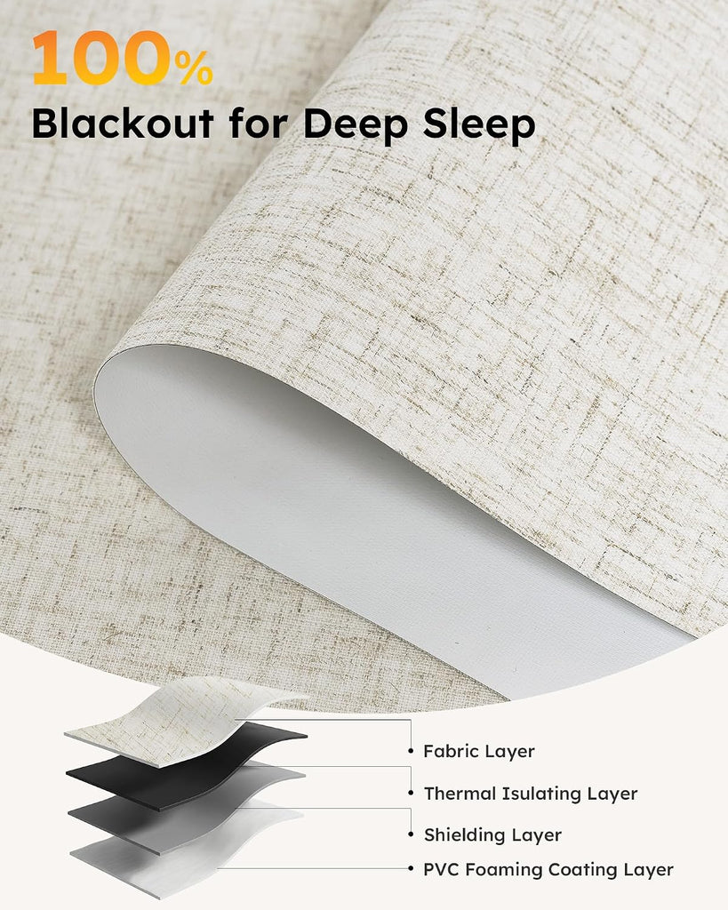 Motorized Blinds with Remote, APP, Voice Control, 100% Blackout Shades Automatic Blinds Work with