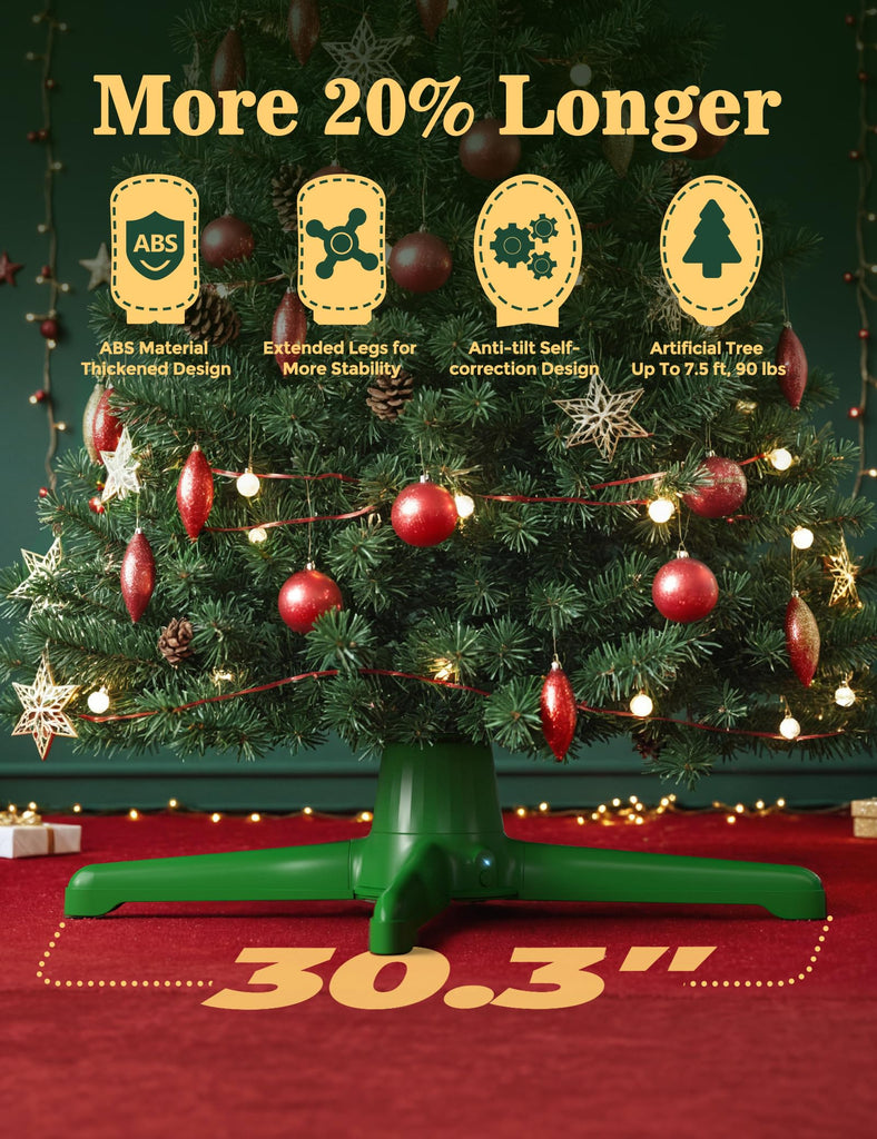 360° Rotating Christmas Tree Stand with Remote, UL Certified, 7.5FT, 90LB