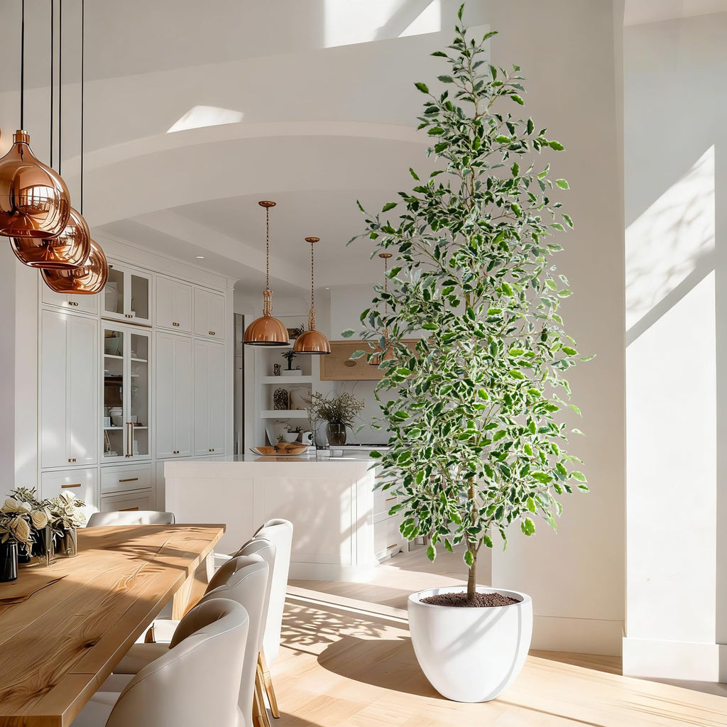Large Artificial ficus Tree Tall Fake Pencil fig Trees Indoor Outdoor Realistic Floor Plant Faux Plastic Plants