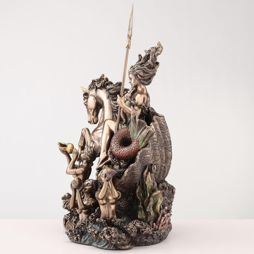 9 5/8 Inch Amphitrite The Greek Goddess of The Sea Cold Cast Resin Bronze Finish Sculpture
