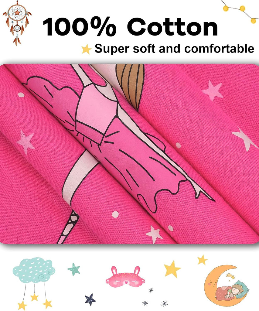Girls 4 Pieces Cotton Pajamas Months