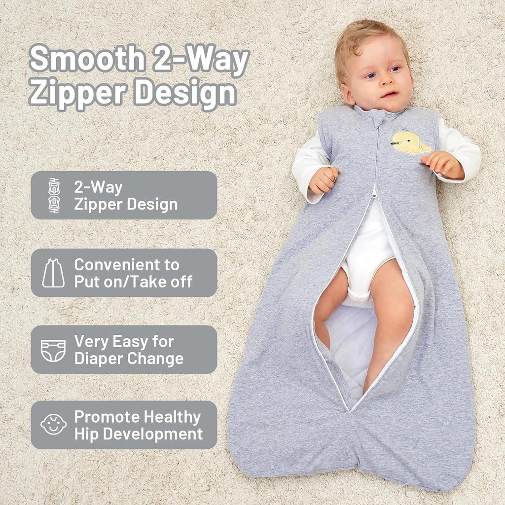 Sleep Sack 2.5 Tog Winter Sleep Sack Quilted 100% Cotton Way Zipper Unisex Sleeping Sack Warm Toddler