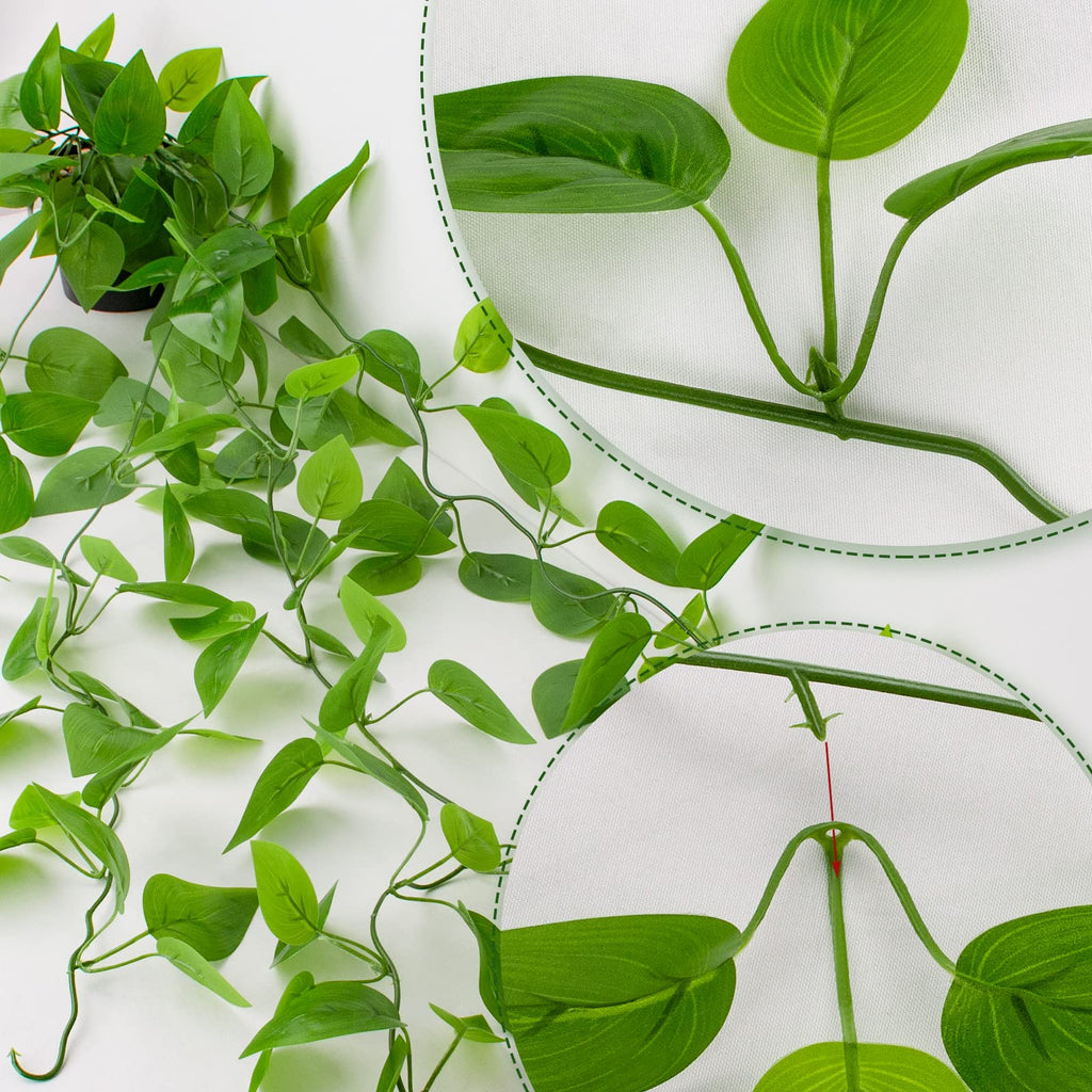 3 Pack Small Artificial Hanging Plants with Faux Ivy Vine and Hanging Pothos 39Inch Fake Plant Realistic Greenery for