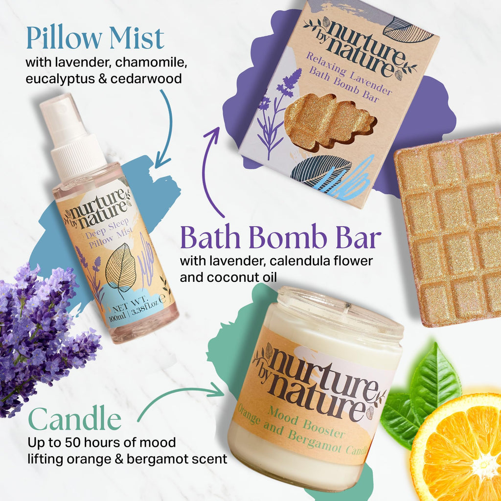 By Nature Spa Gift Baskets for Women - at Home Spa Kit, Bath Set