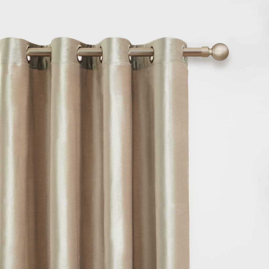 Luxury Beige Champagne Velvet 96 inch Curtains 2 Panels, Floor to Ceiling