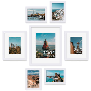 7 Pack Picture Frames Collage Wall Decor, White