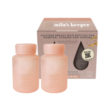 Silicone Breast Milk Storage Bottles | Daycare Approved | 100% Plastic Free Baby Bottle | 3 in 1 Pumping, Storing