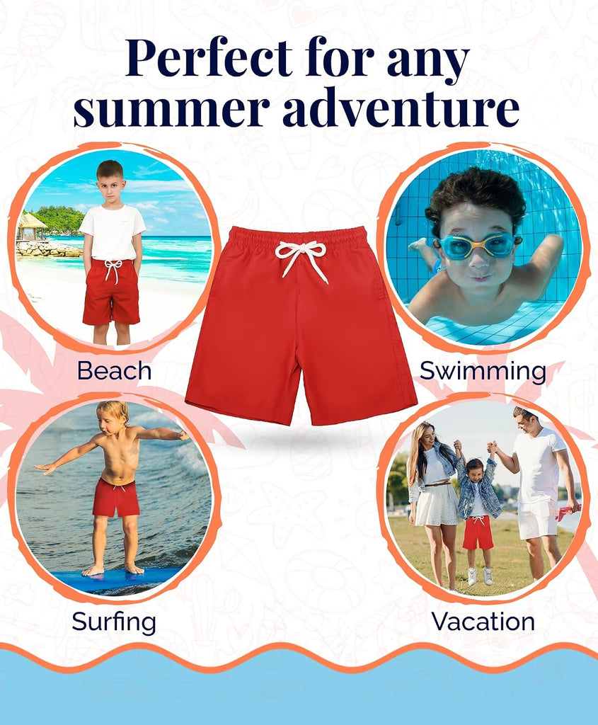 Boys' Swim Trunks Quick Dry Board Shorts with Mesh Liner, /20