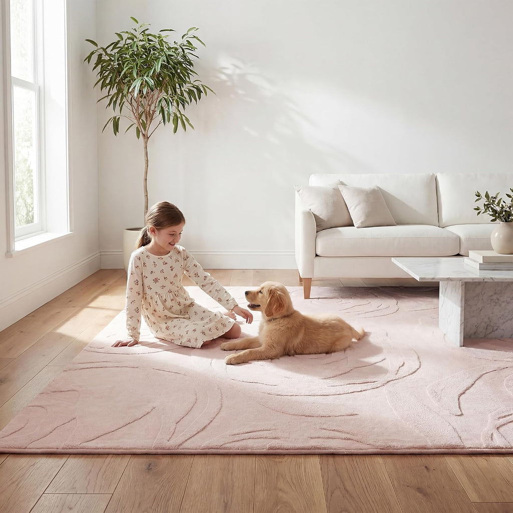 1.3" Thick Baby Play Mat 59x79 Plush Foam Mats for Baby (Pink)