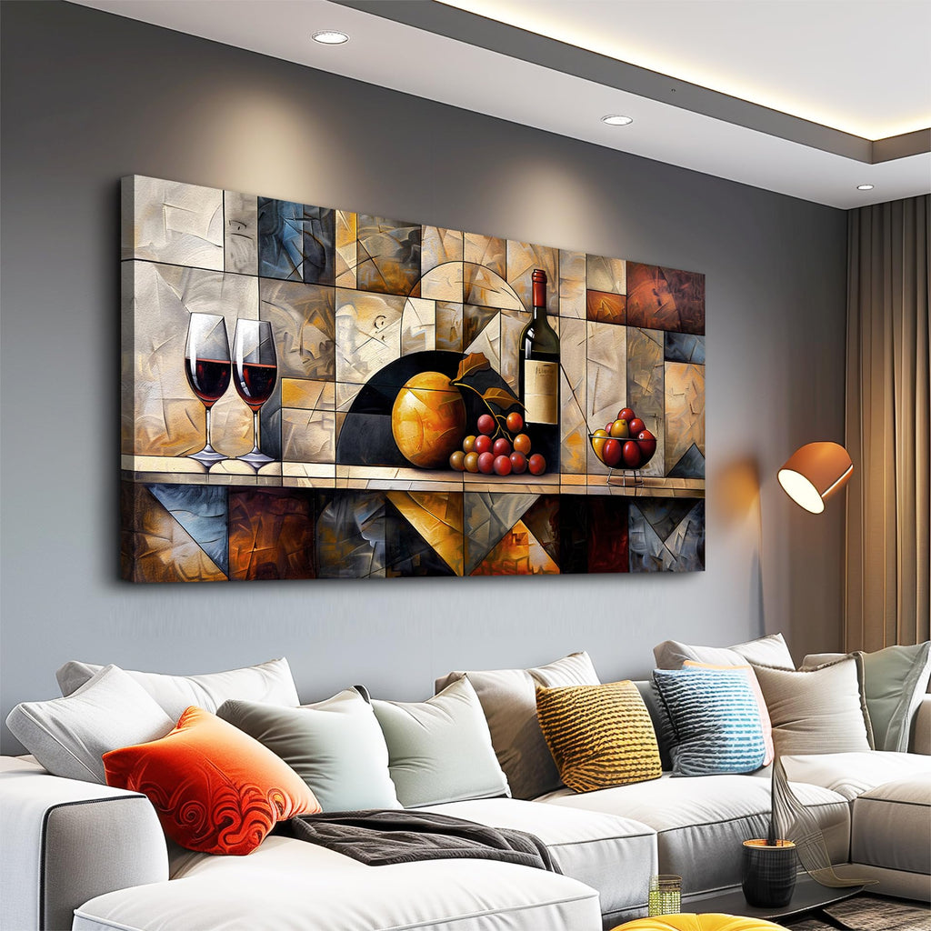 Large Wall Decor Canvas Wall Art Modern Wall Decorations Wine Glass Landscape Painting Farmhouse Pictures Artwork