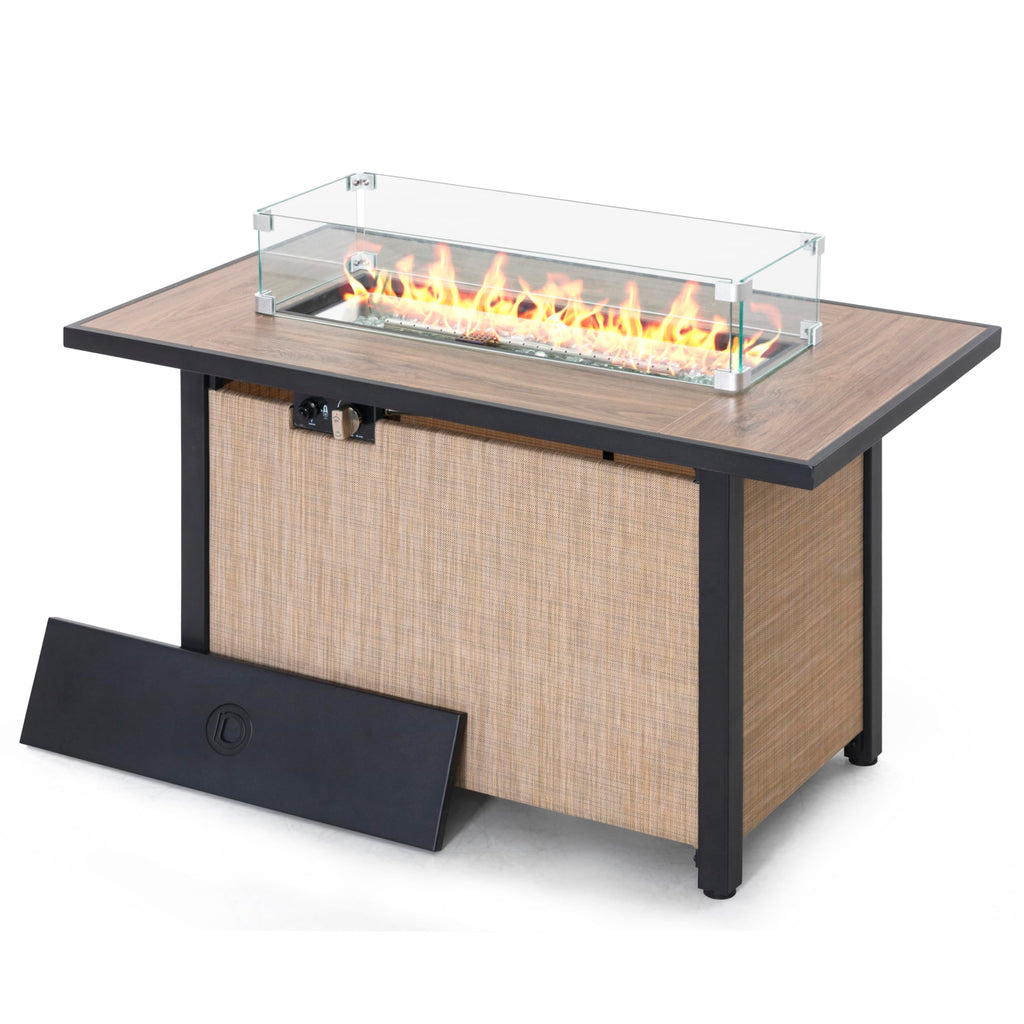 Tempered Glass Wind Guard for Rectangular Propane Fire Pit Table 28.7''*10.2''*5.5'' Inch, Durable Flame Guard Shield