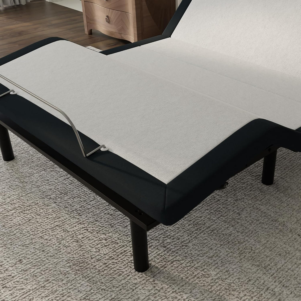 E4 Queen Adjustable Bed Base Frame with Zero Gravity, Massage Motors, Anti-Snore, USB Charging, Nightlight, Wireless