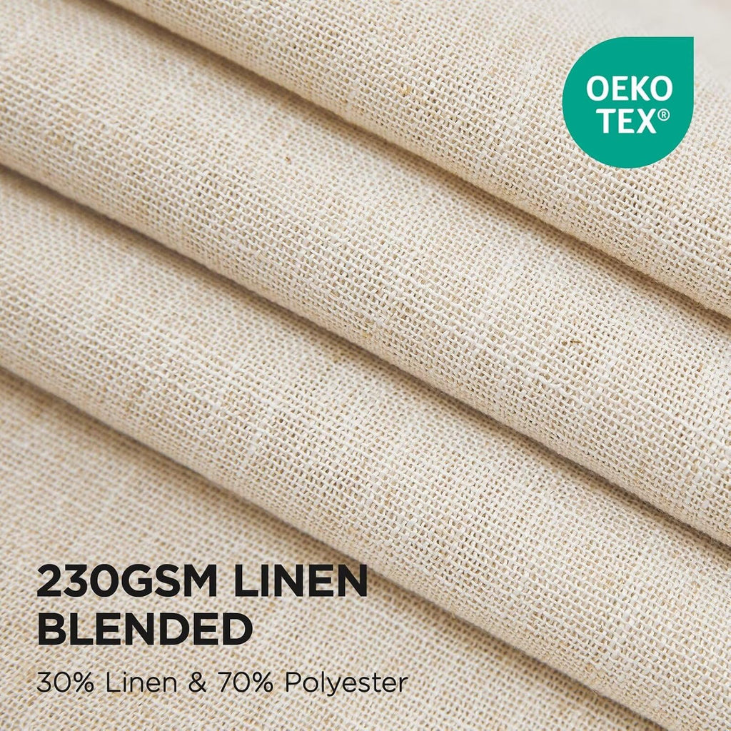 Natural Linen Pinch Pleat Curtains 102 Inch Long 2 Panel Set,Semi Sheer Curtain,Back Tab Light Filtering Drapes with