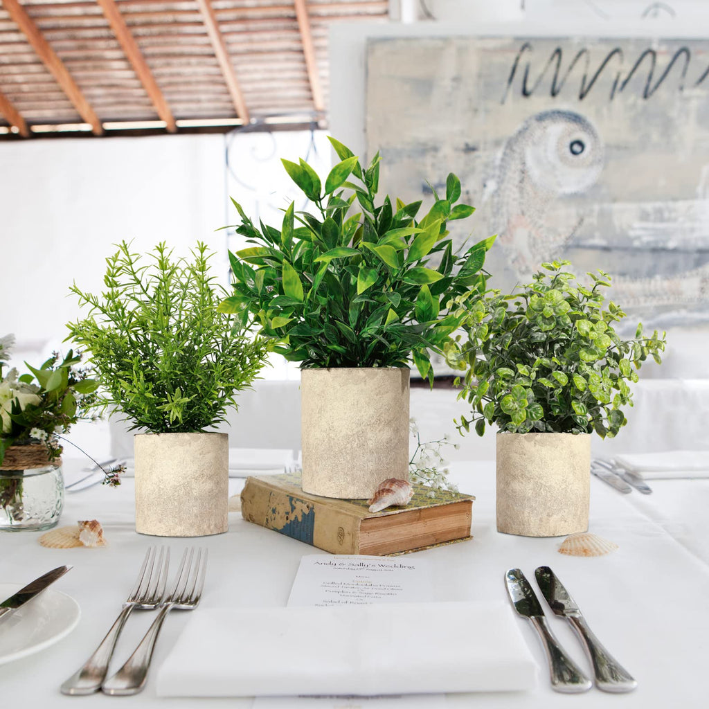 Artificial Plants 3Pack Mini Faux Hanging Plants with Macrame Plant Hangers