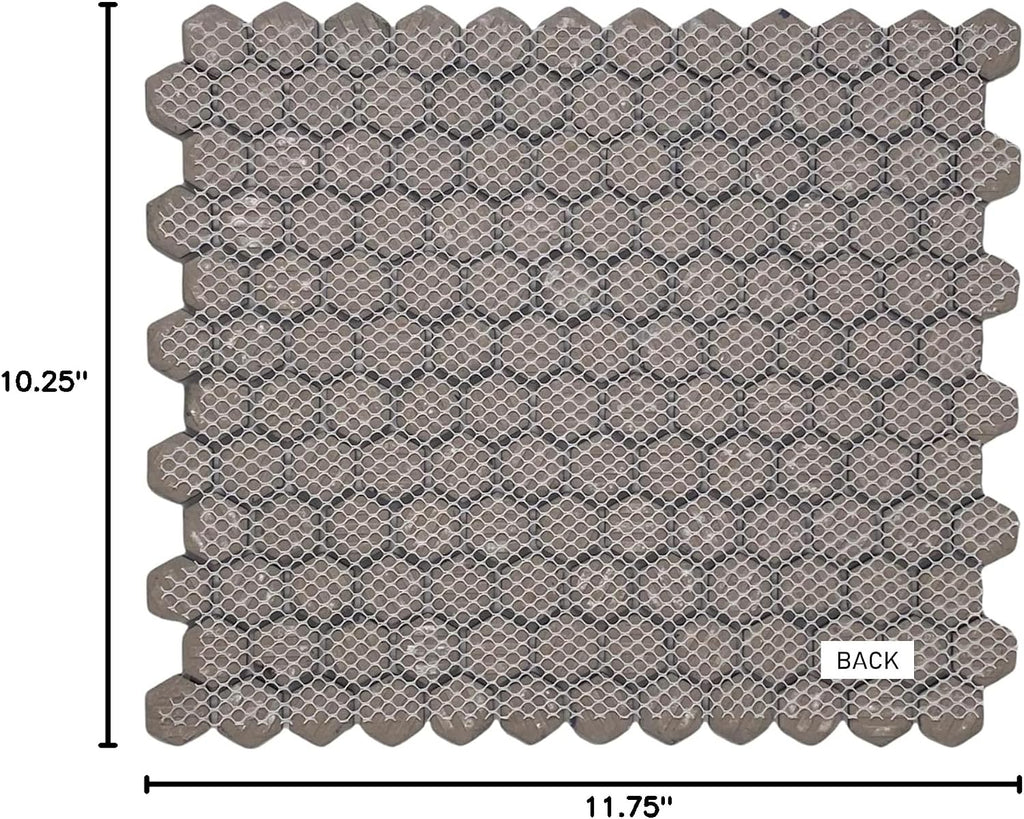 Hexagon Cobalt Blue Porcelain Mosaic Wall Floor Tile Glossy Look 1'' inch (Box of 10 Sheets) Backsplash, Bathroom