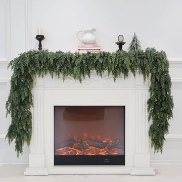 9FT Christmas Cedar Garland Deluxe Real Touch Greenery for Mantle Decor