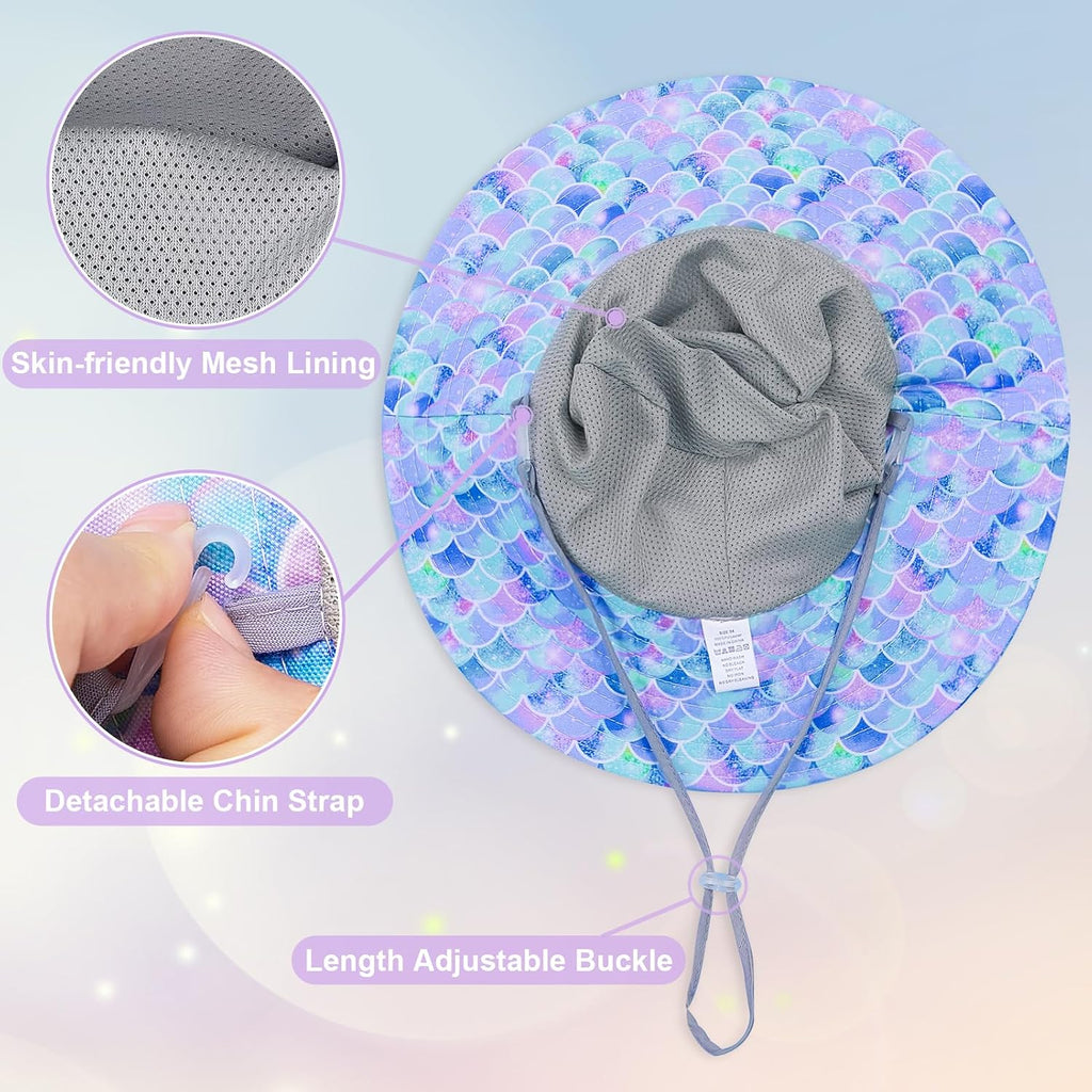 Kids Sun Hat, UPF 50+ Girls Beach Hat for Toddler Kids