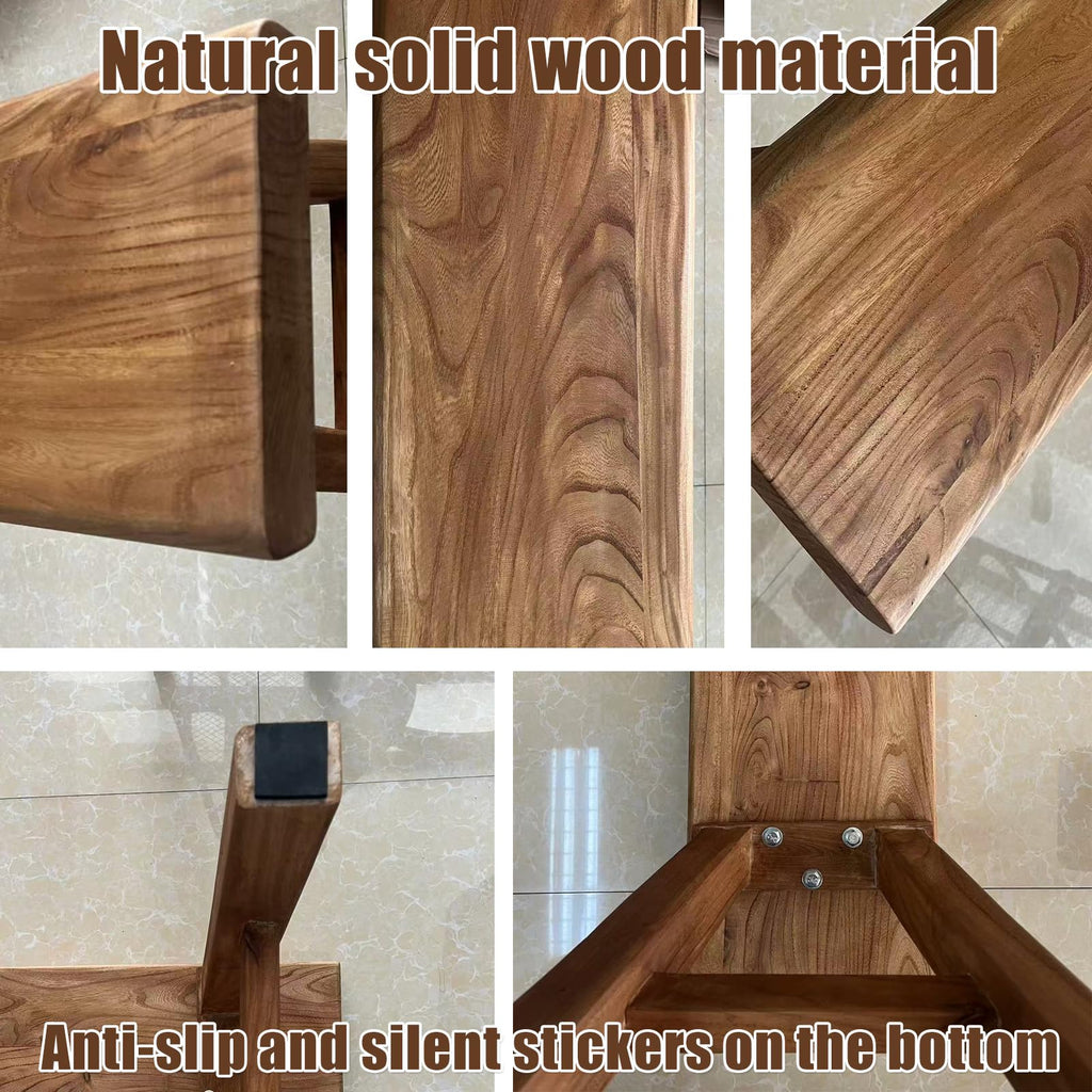 Farmhouse Indoor Solid Wooden Noodle Bench - Rustic Entry Way Benches Seat, Maximum Load, Handcraft Finshed