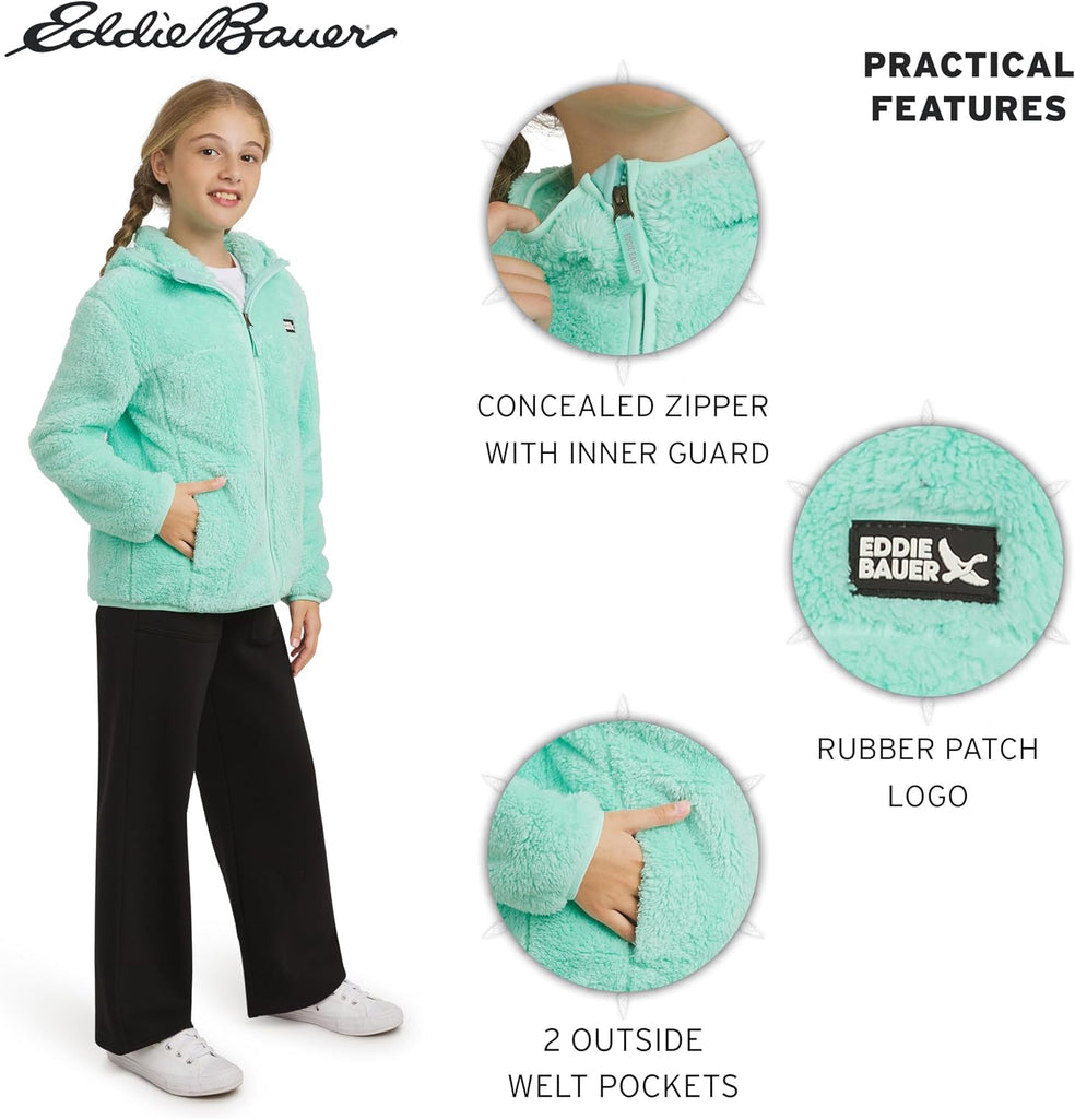 Girls' Quest Plush High Pile Faux Sherpa Hooded Jacket