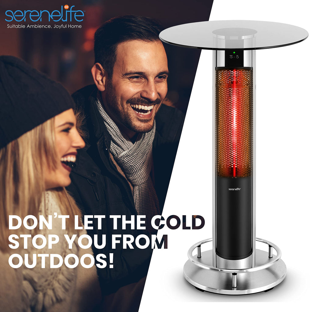 Infrared Patio Heater, Electric Patio Heater for Indoor/Outdoor Use, Portable Table Heater with Remote Control, 1500