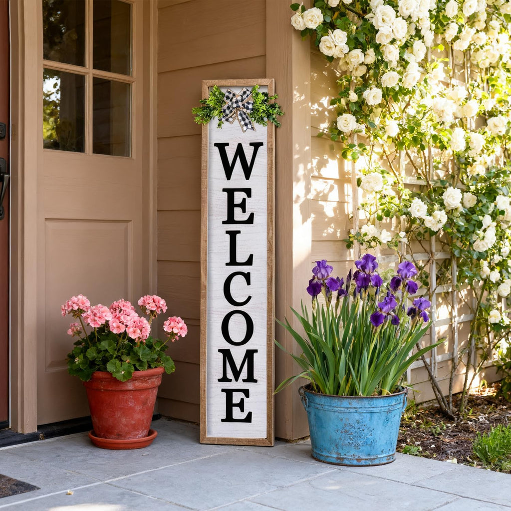 3D Outdoor Welcome Sign, 45"X9", Wood