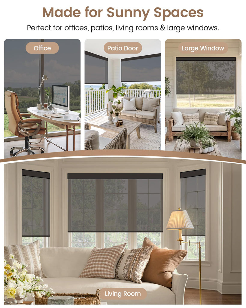 Motorized Blinds with Remote - Motorized Sunscreen Solar Shades