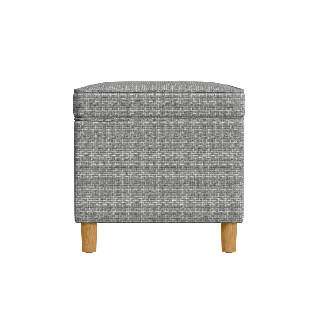 24" Dinah Collection Storage Ottoman - Sage Mini Grid Pattern