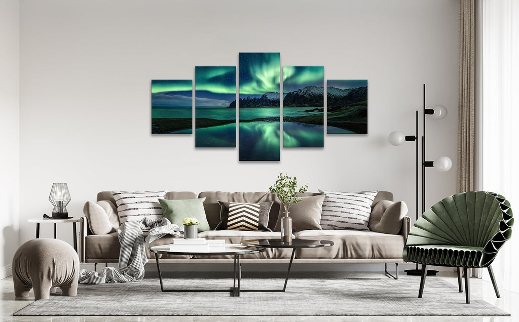 A Borealis Wall Art Painting Bedroom Scenery Landscape Canvas Print Framed Picture Northern Lights Poster Artwork